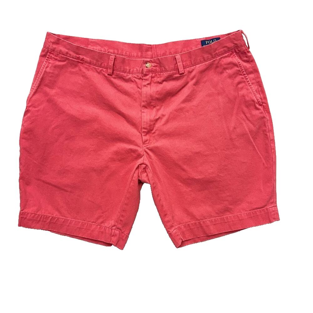 Polo Ralph Lauren Shorts Red Classic Fit Stretch Twill 9” Chino Shorts Size 42
